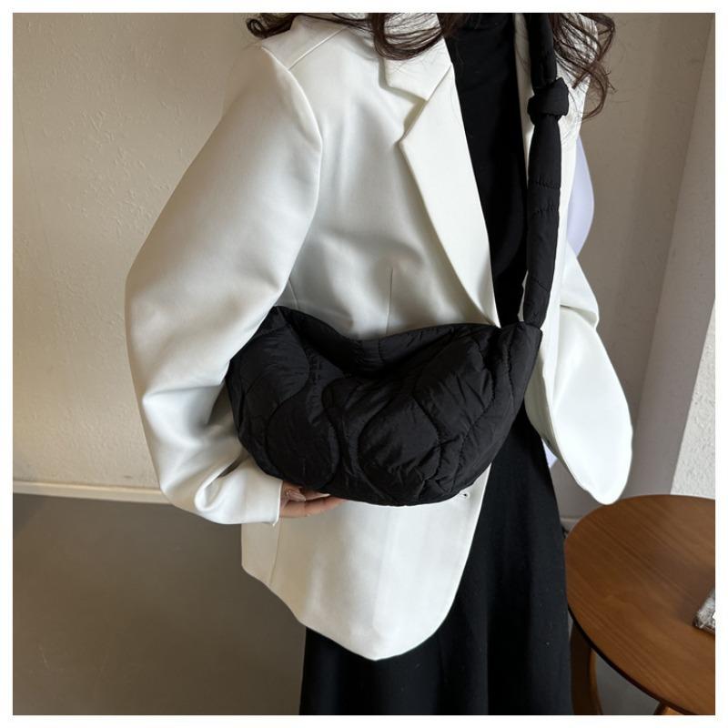 Fashion Down Bag Spring New Oxford Fabric Quilted Dumpling Bag Solid Color Shoulder Bag Crossbody Bag Women