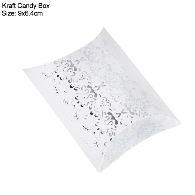 New 10/20/30Pcs Pillow Candy Box Kraft Paper Christmas Gift Packaging Boxes Candy Bags Wedding Favors Birthday Party Decorations