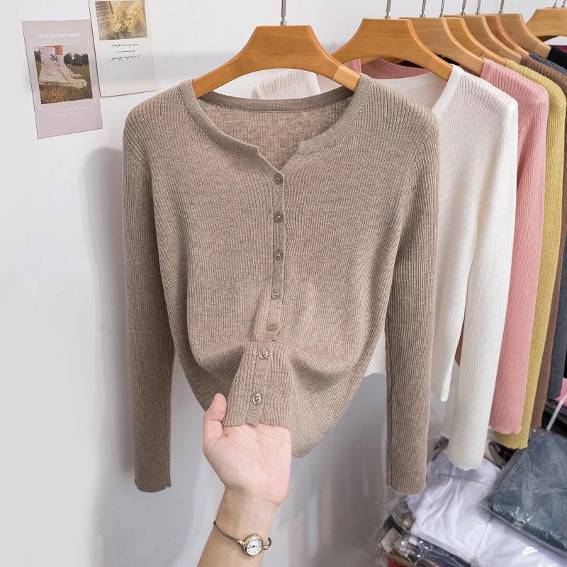 2024 Women's Lightweight Wool Knit Cardigan: Soft, Long Sleeve Sun Protection for Spring/Summer