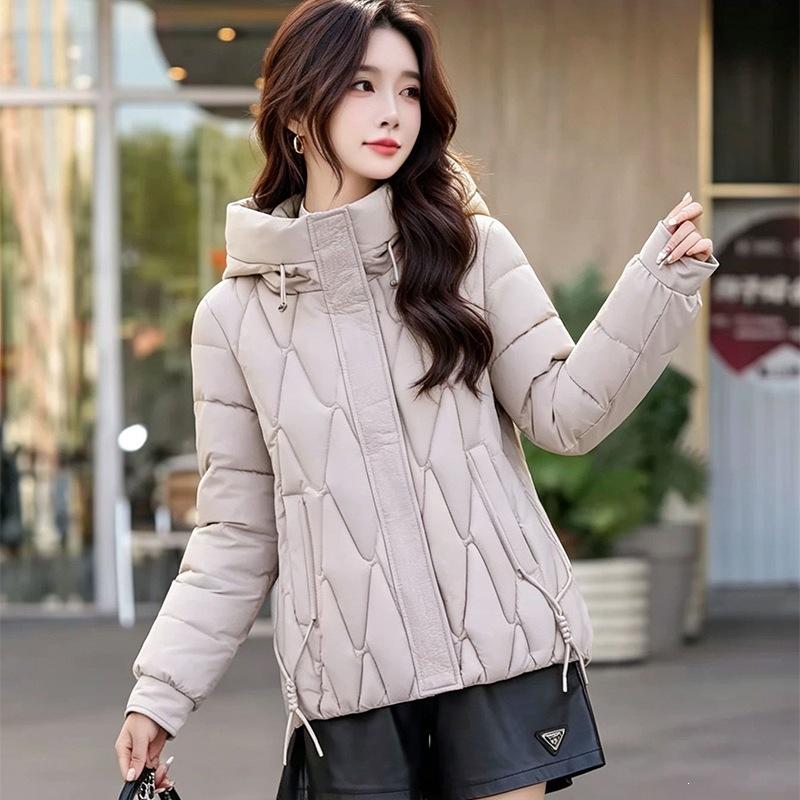 Warm Versatile Loose Thickened Jacket Bread Clothing Hooded Short Mom Clothing Casual Winter Fashion Down Cotton Clothing