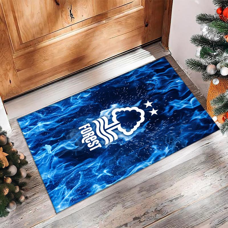 Tappeto in Velluto di Cristallo con Stampa Calcio Nottingham Forest, Comodo Assorbente d'Acqua Antiscivolo Tappeto per Pavimenti Interni