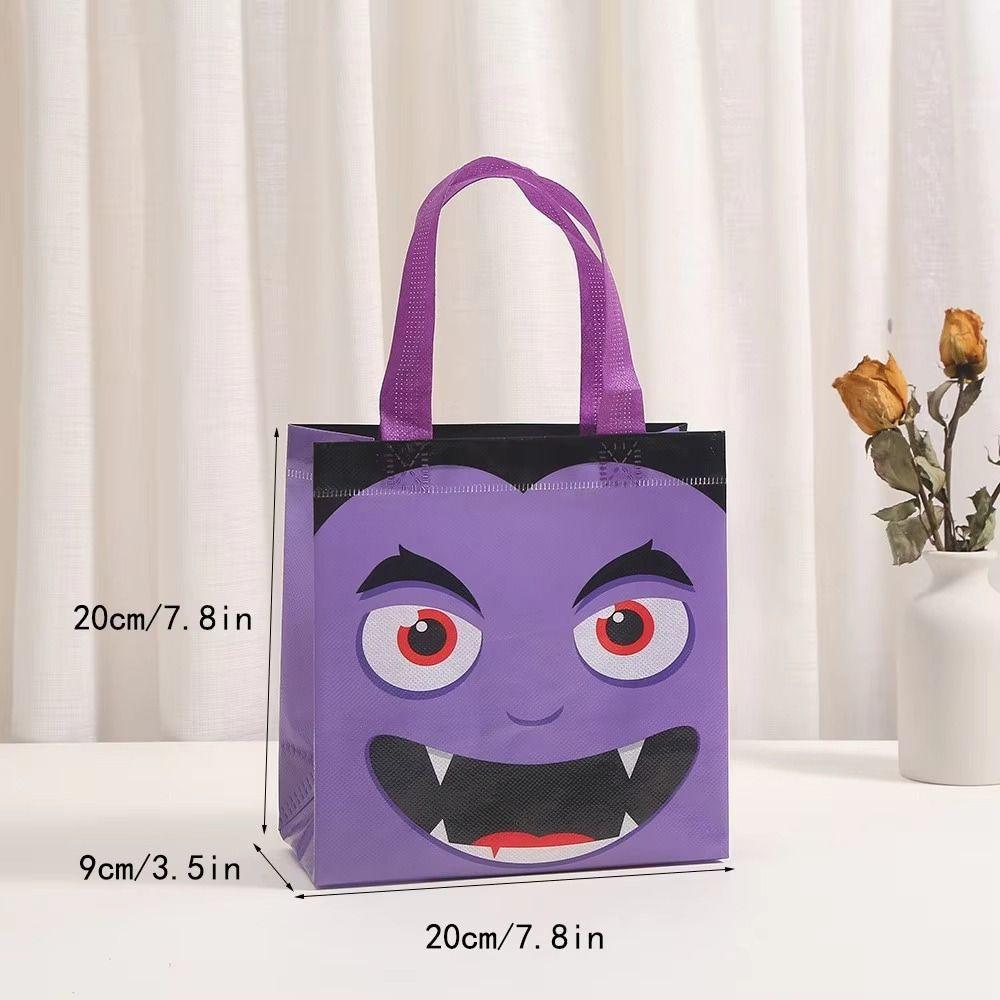 4PCS Non Woven Halloween Gift Bag Portable Size Candy Gift Bags Cute Treat Bag  Gift Giving