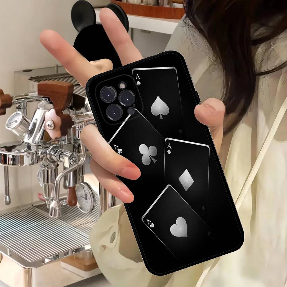 Poker Pattern Game Soft Back Phone Cover Case For IPhone 17 16 Pro Max 15 12 11 16e 13 Mini 14 15 Plus