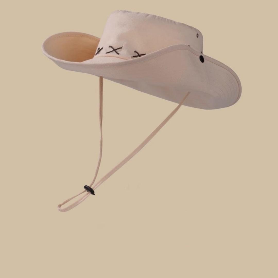 

Cowboy Sun Hat Lightweight Breathable Mesh Cap Anti-Uv Hiking Hat Breathable Western Cowboy Hat For Camping Outdoor Activities бежевий