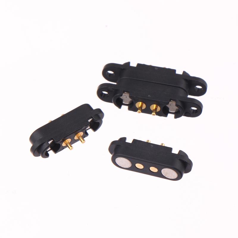 1 Pair 2 Pole Male Female 2A Waterproof Magnetic Pogo Pin Connector 2.54Mm Spring Fast Charging Dc Power Socket 2Pin