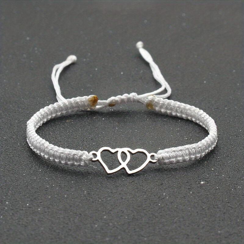 Handmade Adjustable Rope Bracelet Heart Bracelet Unisex Couple Gift