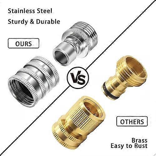 Gettoreach Stainless Steel Garden Hose Quick Connect Fittings Set