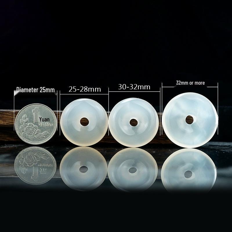 Icy White Chalcedony Pi Xiu Pendant - Unisex Crystal Jade Agate Jewelry