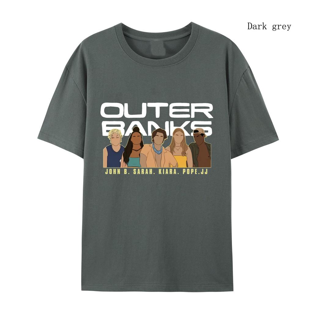 Women's Cotton T-shirt  Sleeves Outer Banks Cotton T-shirt Graphic Anime Print Pullover Men Cotton T-shirt Women Clothes