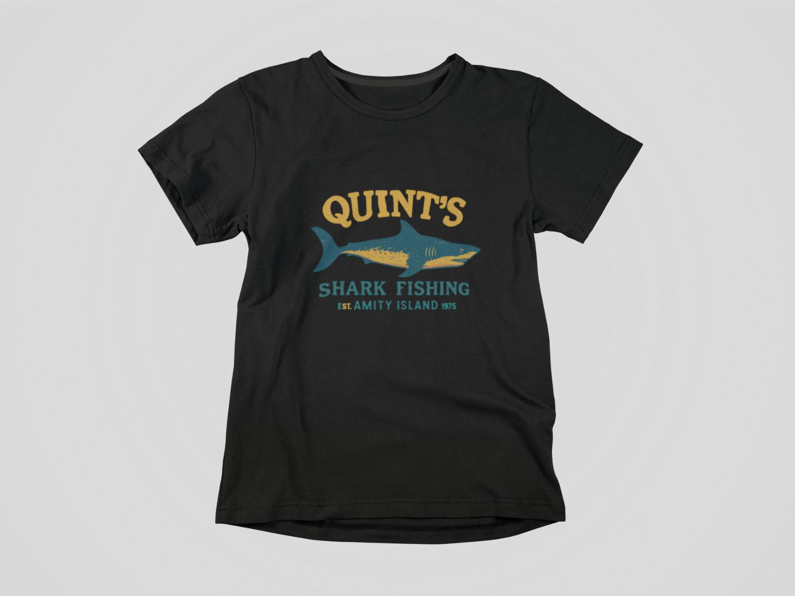 Quint’s Shark Fishing Vintage Tee | Retro Amity Island 1975 Shark Graphic T-Shir XXL