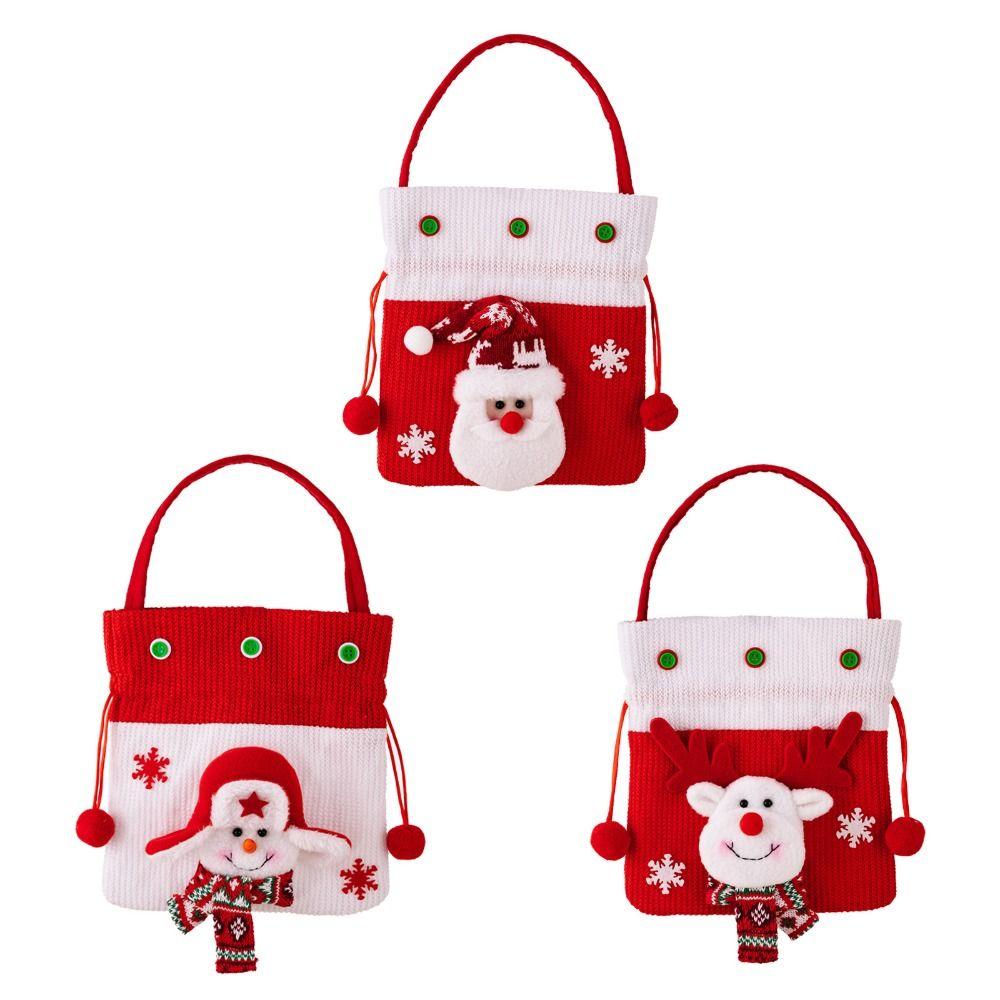 Snowman Christmas Drawstring Bag Large Capacity Gifts Candy Bag Christmas  Handbag  Packaging Bag