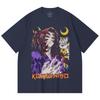 230 Gsm 100% Cotton Demon Slayer V105 Kokushibo Print Unisex Heavy Cotton T Shirt
