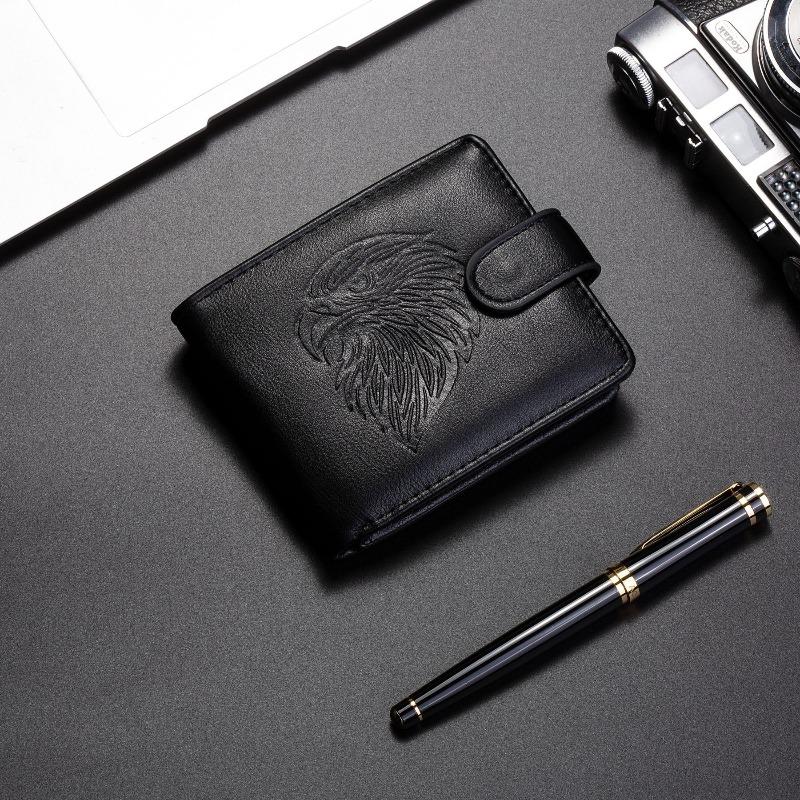New Embossed Eagle Leather Retro Wallet Men's Multi-functional Business Large-capacity Card Bag Change Bag Portable