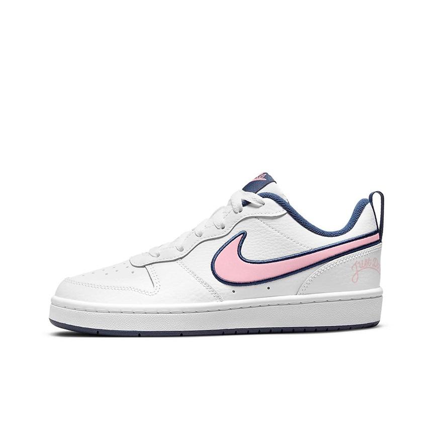 Nike Court Borough Low 2 SE Leather Casual Comfortable Slip-Resistant Lightweight Shock Absorbing Low-Top Kids Skate Shoes Kids sneaker DB3090-100