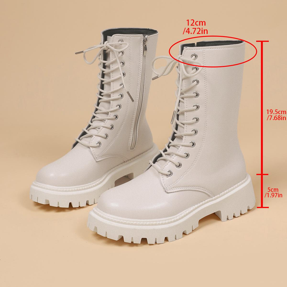 

Martin boots women s new spring and autumn velvet brown platform short boots handsome recreational locomotive boots 41