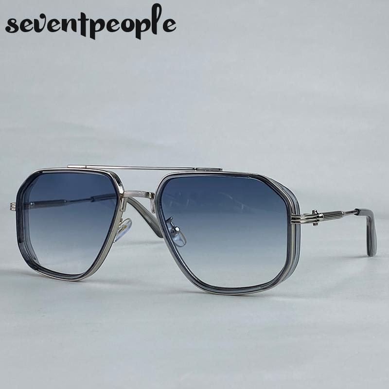 Oversized Square Steampunk Sunglasses Men  Luxury Brand Vintage Metal Frame Double Beam Sun Glasses For Male Driving Shades