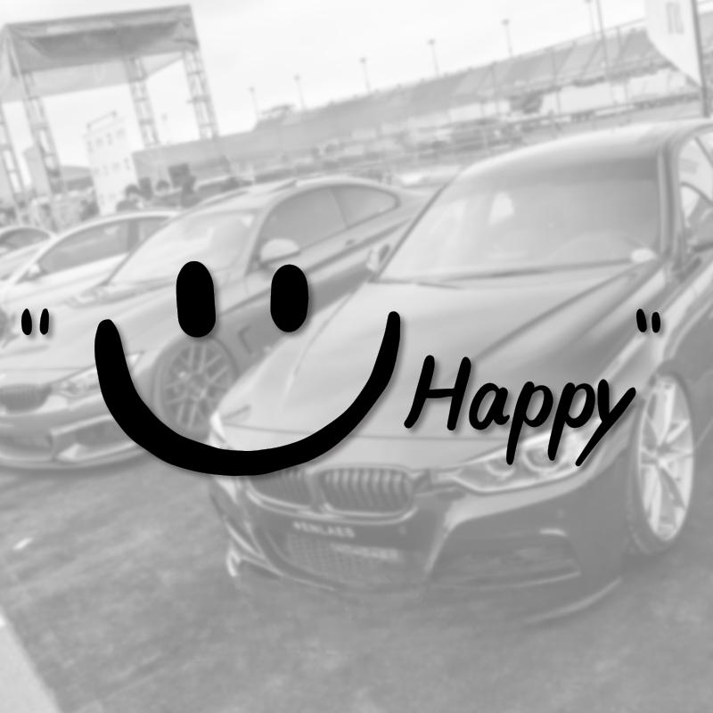 Happy Smiling Face Motorcycle Stickers Front Cowl Fuel Tank Fender Helmet Vinyl Decals Scratch Covering Decoration Stickers 20x6.7CM чёрный