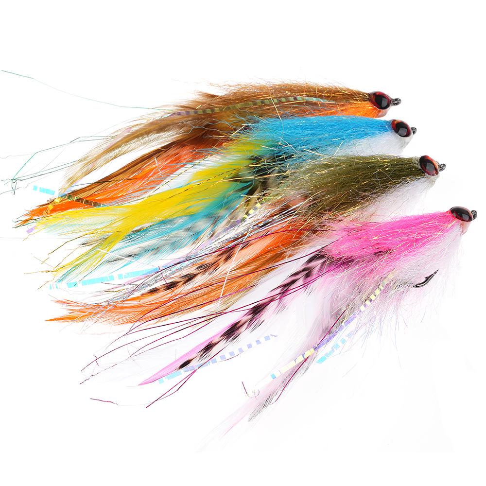 Vibrant Feathered Streamer Fly Fishing Lure with 3D Eyes & Natural Chicken Feathers