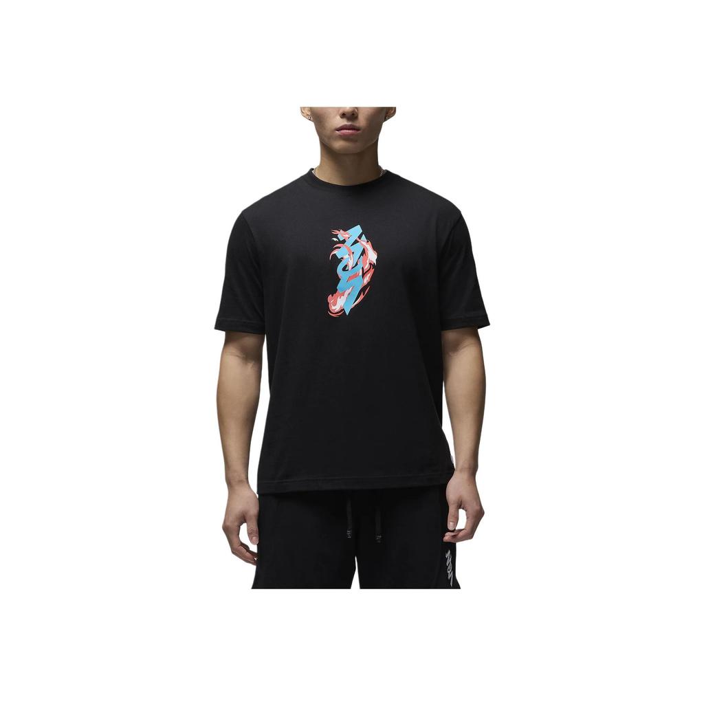 Jordan Printed Round Neck Casual Short Sleeve T-Shirt Men Tops Black FN5349-010