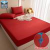 100% Waterproof Mattress Cover with Deep Pocket Solid Color Anti-mite Fitted Bed Sheet Mattress Protector Bed Cover King Queen