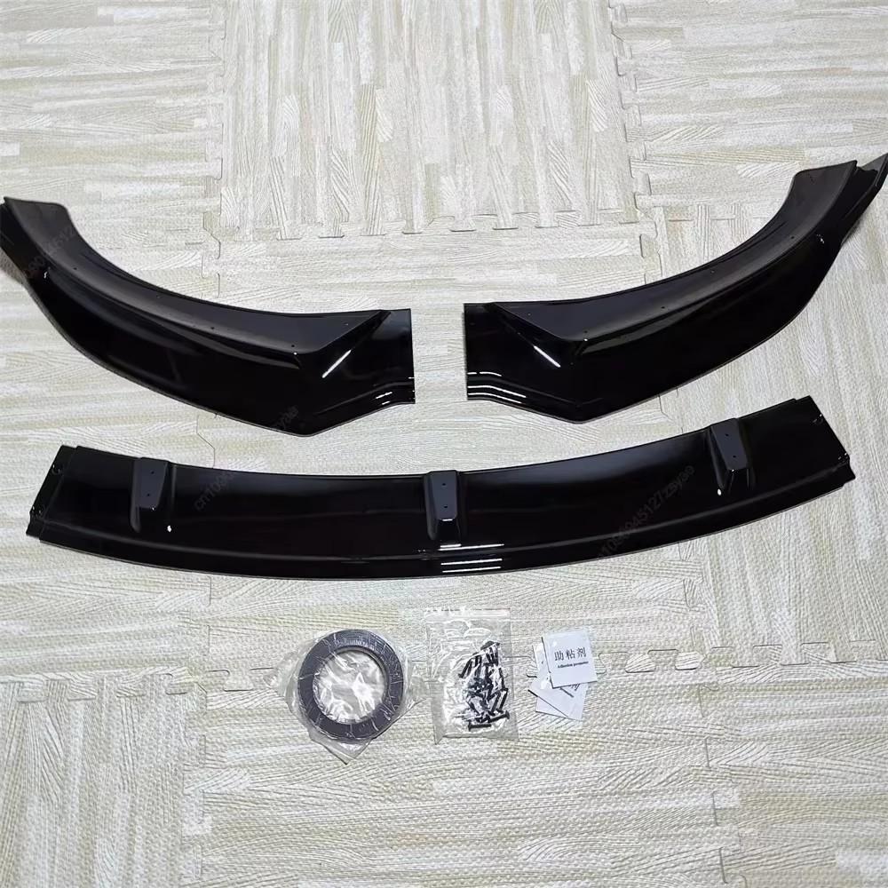 Voor Tesla Model 3 Highland 2024 Auto Voorbumper Lip Kin Spoiler Splitter Diffuser Bodykits Tuning ABS Kunststoffen Glanzend Zwart Nieuw