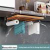 Stainless Steel Kitchen Storage Rack: Hanging Organizer with Cabinet Baskets & Paper Towel Holder