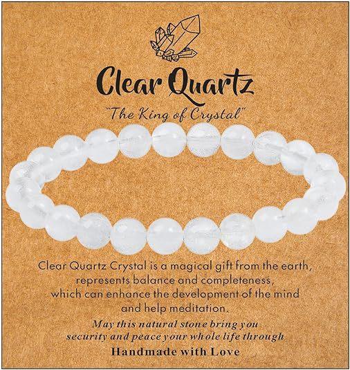 Hot Selling Natural Stone with Cardboard Beaded Elastic String Bracelet Crystal Agate Tiger Eye Stone Wholesale Bracelet Jewelry