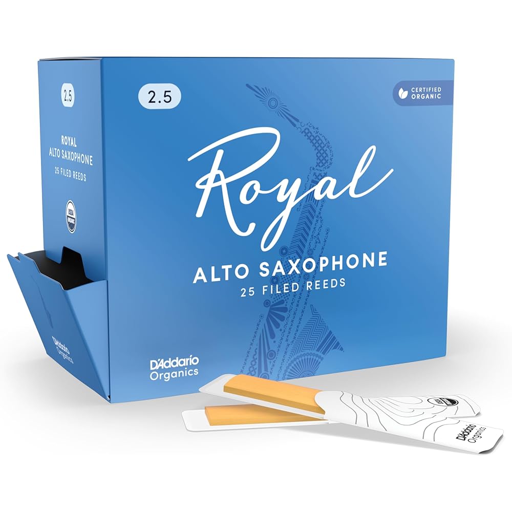 D'Addario WoodWinds Daddario Reed for Alto Saxophone ROYAL RJB0125-B25 [Hardness: 2.5] 25 Sheets ...