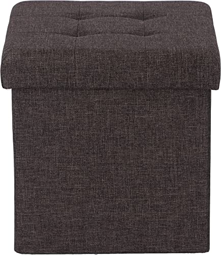 Fuji Boeki Pet House Storage Stool, 30cm Wide X 30cm Deep X 30cm High, Charcoal Fabric, Foldable, Mini 53702, Small