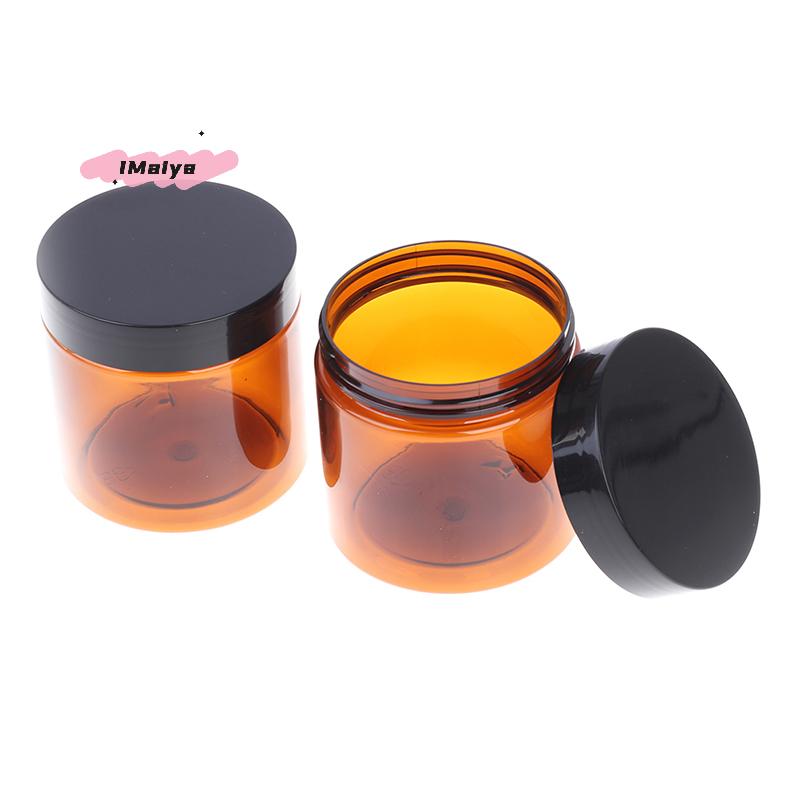 M-1pcs 200ml Wide Mouth Empty Makeup Jar Pot Amber Brown Cosmetic Face Cream Bottles Lip Balm Sample Container Jar Pot Makeup