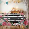 Floral Rose Butterfly Rectangle Table Cloth for Table Decor Holiday Waterproof Reusable Tablecloth for Tables Kitchen Dining