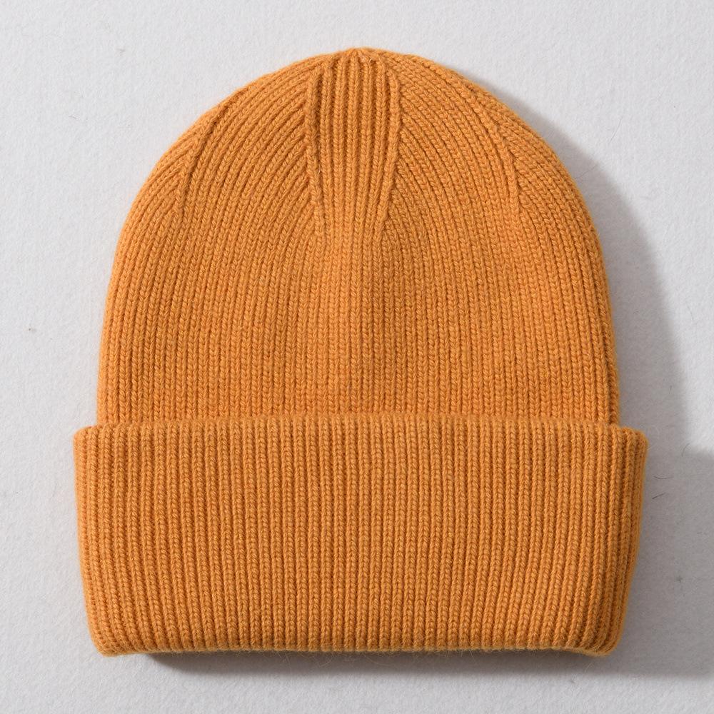 Angora Knitted Hat Angola Fashion Commuter Warm Face Small Solid Color Wool Hat
