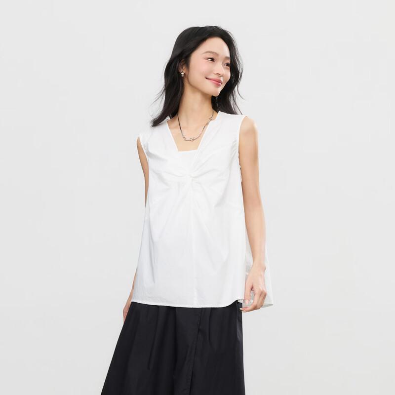 Elva  Island Bowknot Short Sleeve Shirt M