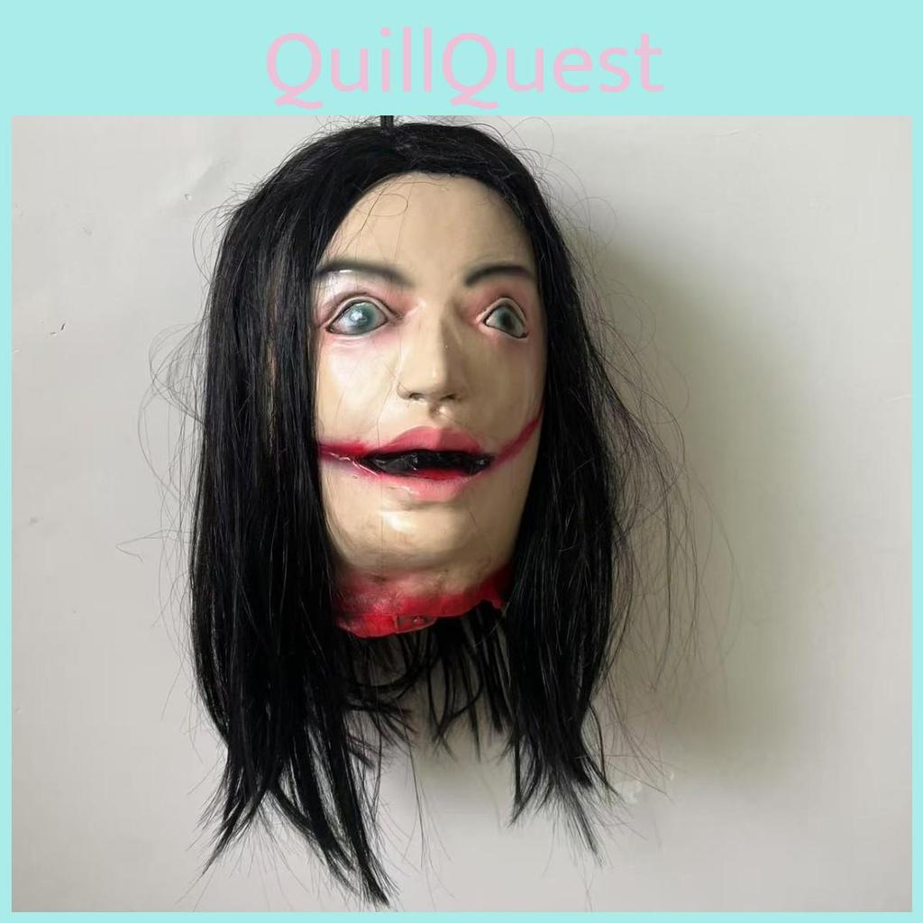 Horror Hanging Halloween Long Haired Female Ghost Head For Ghost Setup House