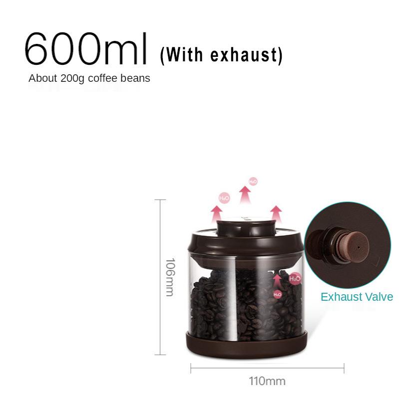 Glass Airtight Canister Kitchen Storage Bottles Jar Sealed Container Tea Coffee Beans Grains Candy Jar With Exhaust Coffee Lover
