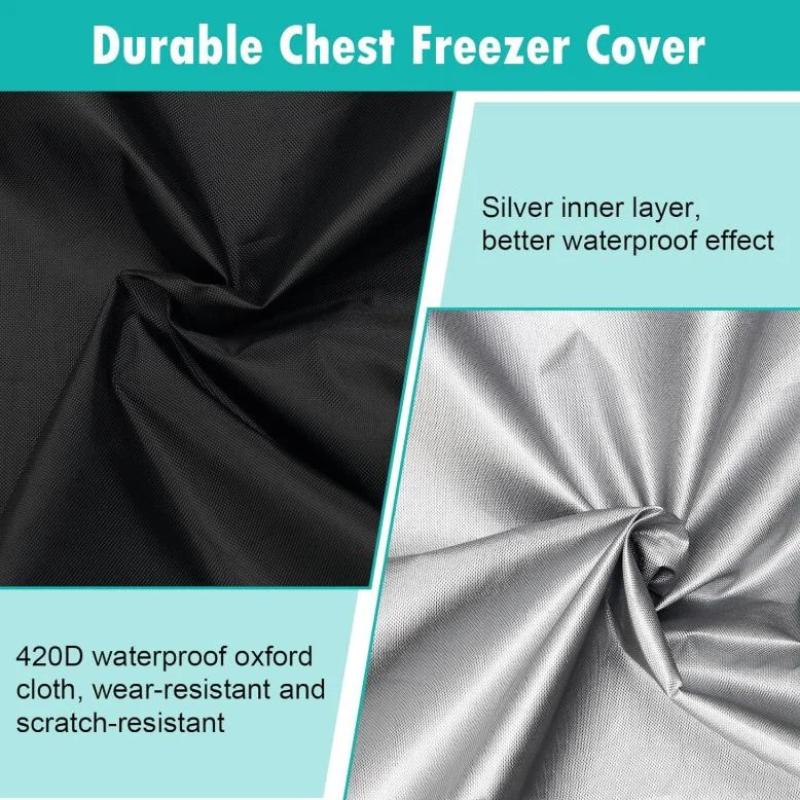 Chest Freezer Dustproof Cover Waterproof Oxford Fabric UV Resistant Heavy Duty Protector for Balcony Garage Outdoor