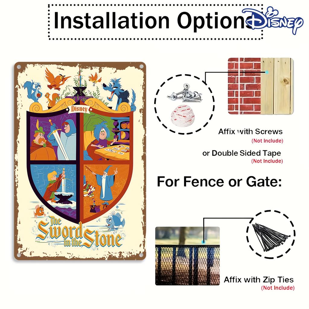 1pc The Sword In the Stone Vintage Metal Tin Sign, 20.32 X 30.48 Cm, Art Deco Wall Hanging Decorative Plaque, Motivational Home