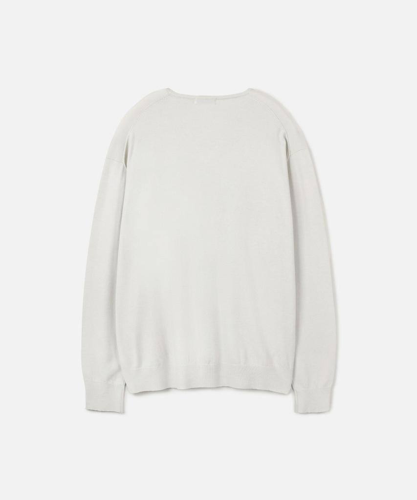 247SERIES Fine Ribbed V-Neck 12Gg Knit Ivory