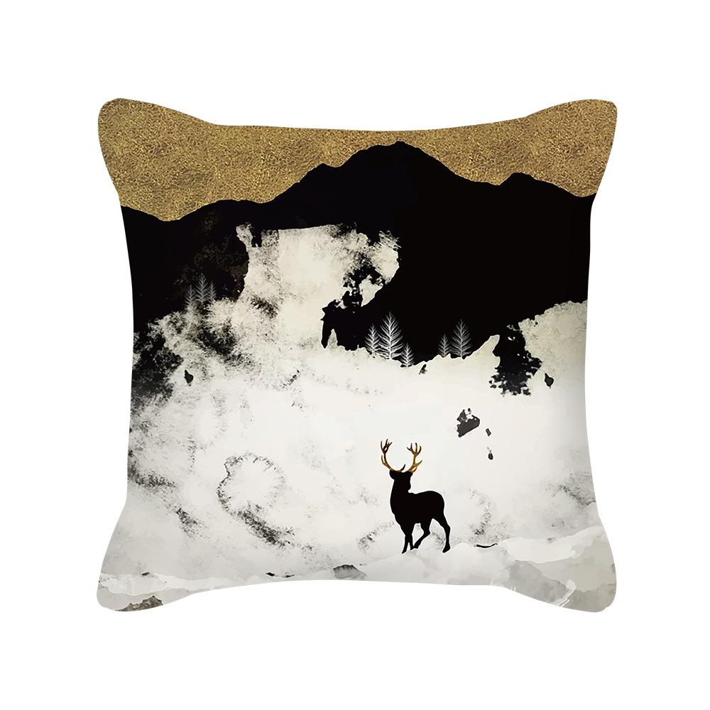 Nordic Golden Geometric Love Print Sofa Interior Decoration Square Pillow Cushion Cover New Style