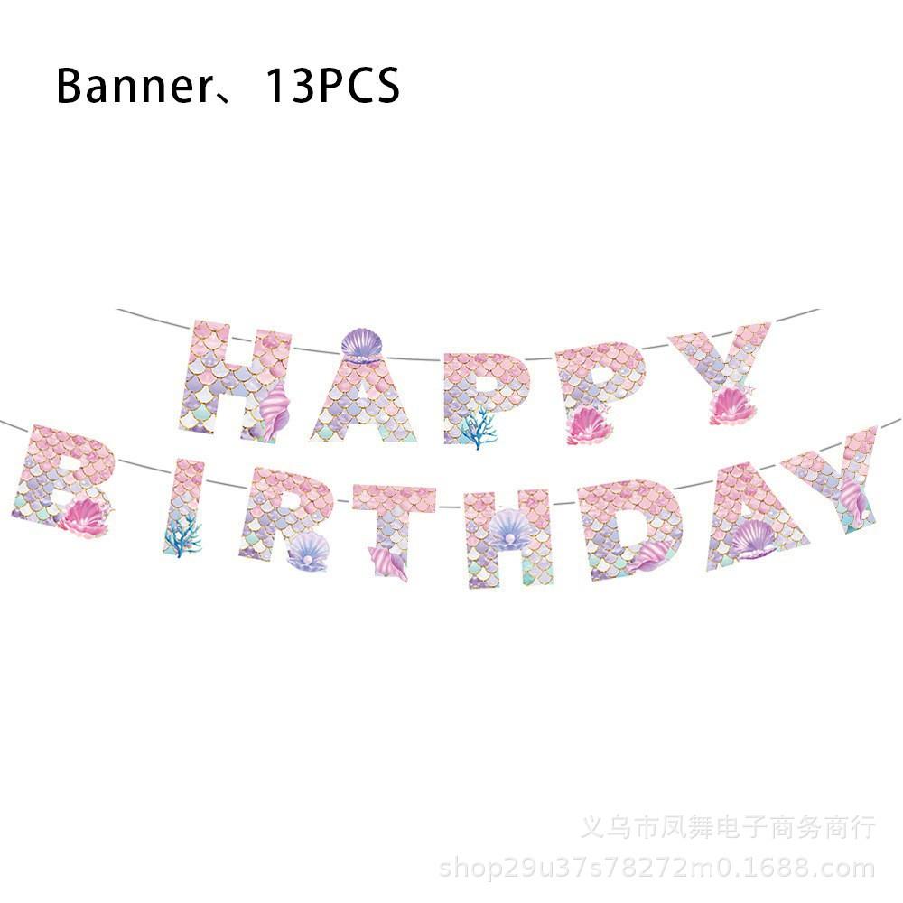 Pink Fish Scale Themed Birthday Decorations Disposable Tablecloth Paper Cup Tissue Paper Plate Party Tableware Set