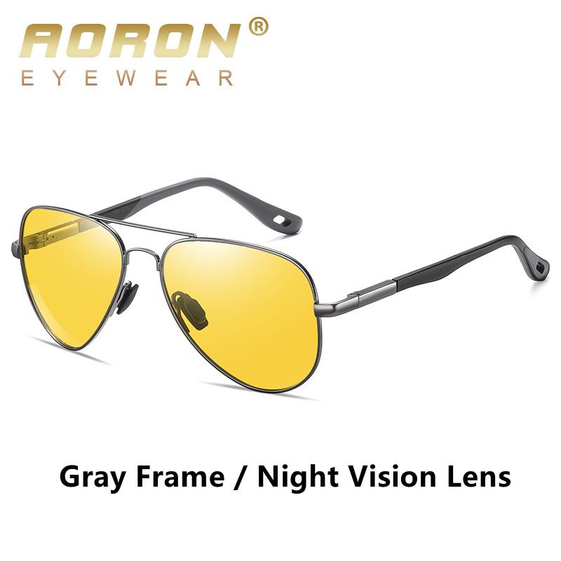 

AORON поляризационные солнцезащитные очки в металлической оправе модный брендовый дизайн уличные аксессуары фотохромные спортивные очки для вождения, рыбалки и велоспорта серый/жёлтый