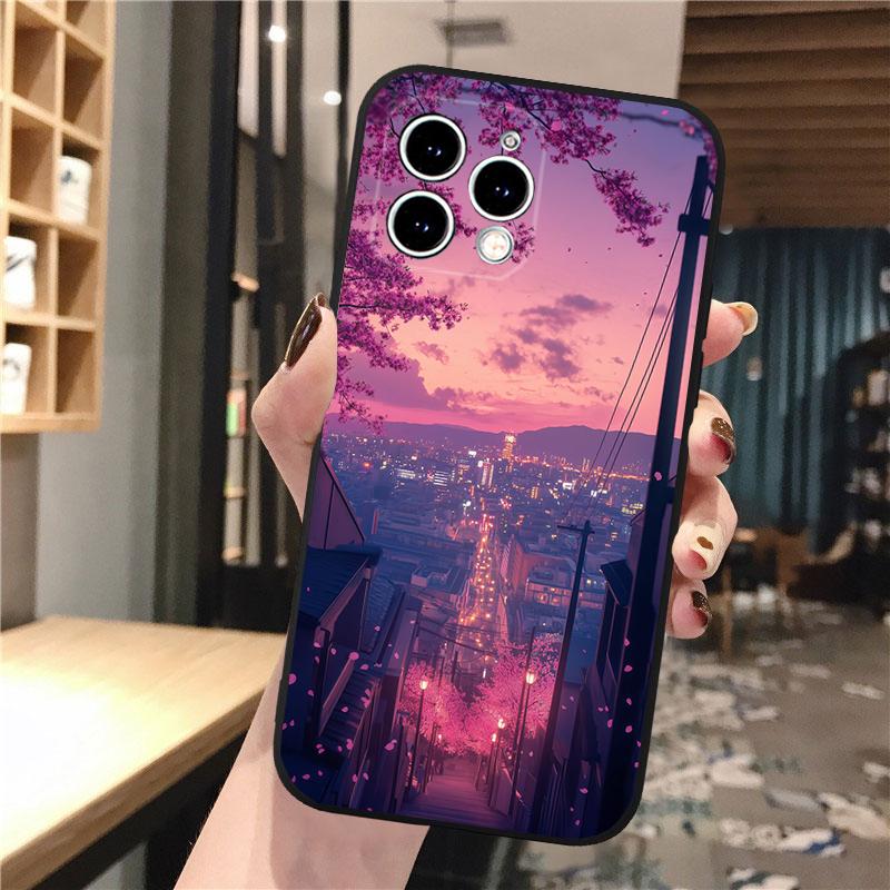 

Phone Case Carcasa Funda For iPhone 17 Pro Max 17 Air 16 15 14 13 Pro Max 15 16 Pro 15Plus Japan styles Shop Cherry iphone 14Pro