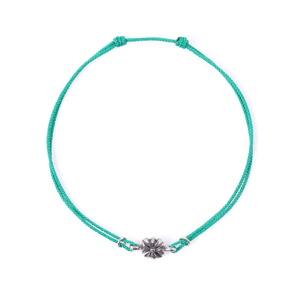 

Antique Chrome Surgical Steel Pendant Knot String Anklet (C2201-Ac894_Gn) For women