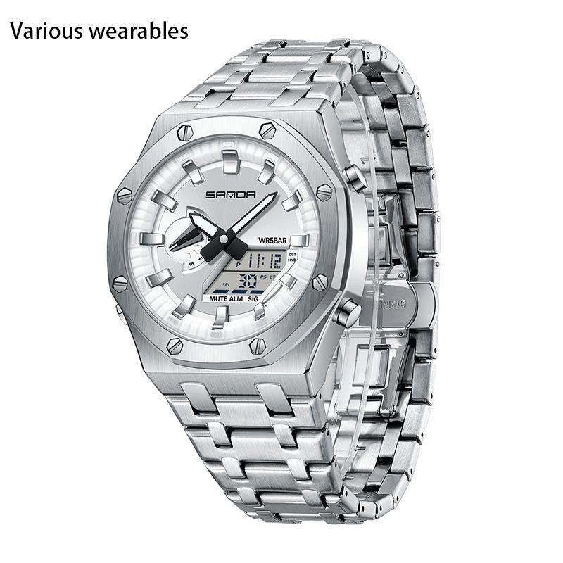 

Новий електронний годинник зі сталевою підсвіткою Trend Cool Man Alarm Clock Багатофункціональний електронний годинник