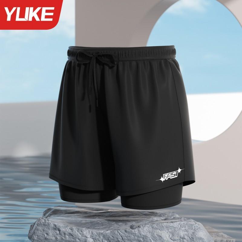 Mens Quick-Dry Swim Trunks With Inner Liner Double-Layer Board Shorts Beach Pool Surfing
