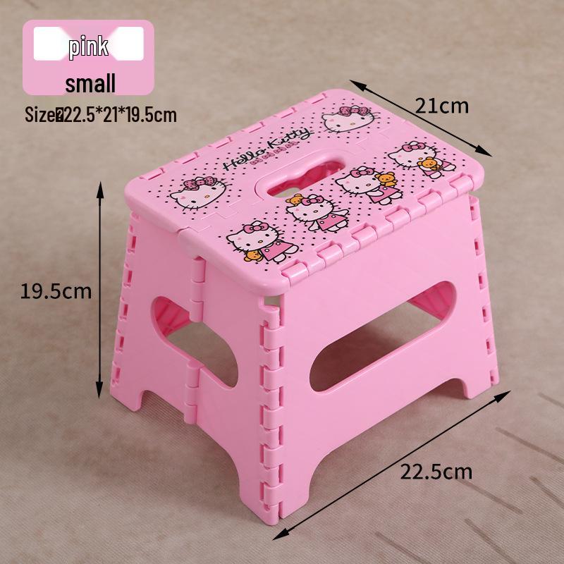 Portable Folding Cartoon Stool for Children & Adults - Durable Plastic Shoe Changing Seat