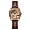 Square Women'S Watch Digital Scale With Date Small Square Watch Retro Coffee Belt Waterproof Fashion Women'S Watch