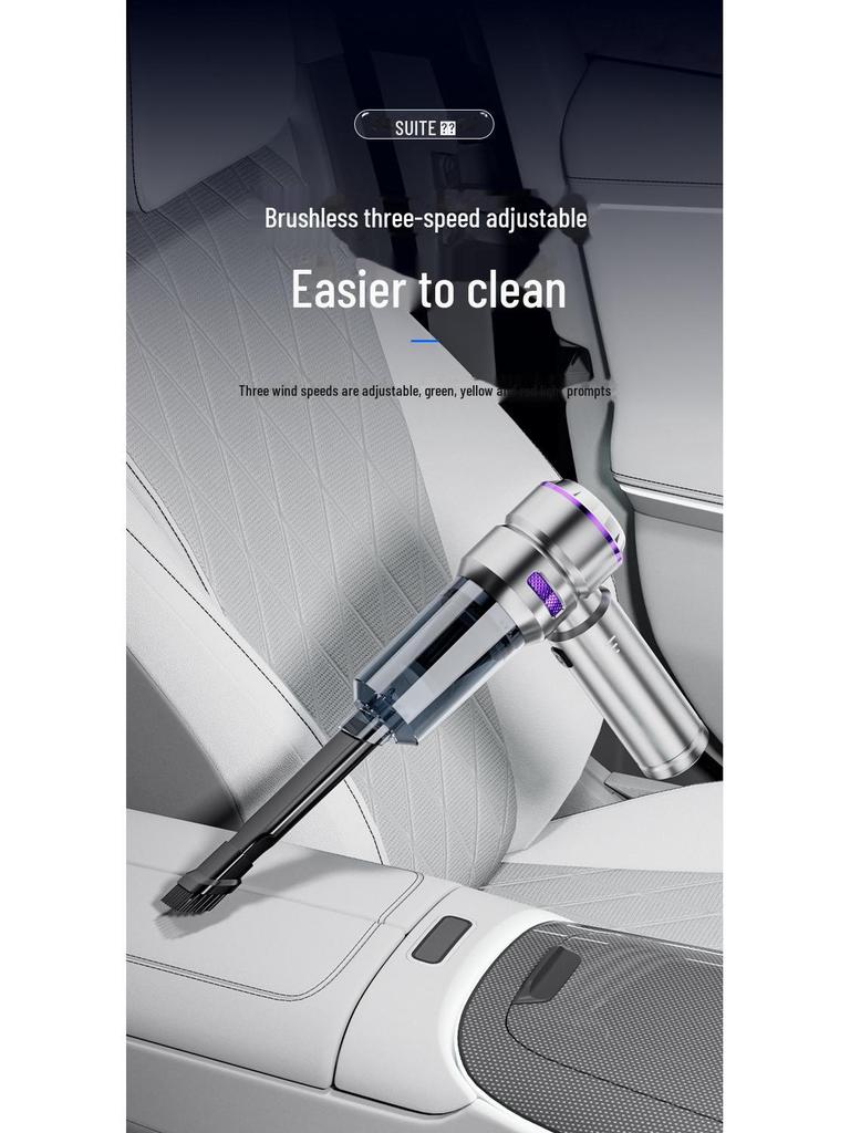 High-Power Handheld Car Vacuum & Inflator: Dual-Purpose Brushless Dust Blower