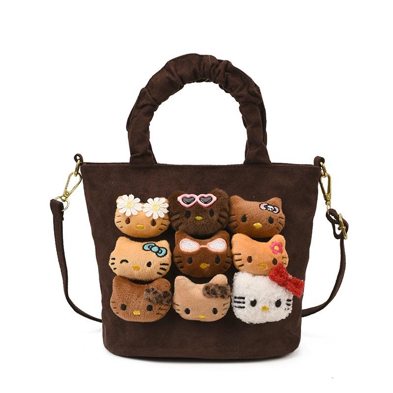 

Милая мультяшная плюшевая сумка кроссбоди для девочек и женщин, Осень/Зима 2025 кофейный