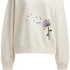 Coach Ss24 Floral Print Crewneck Long Sleeve Sweatshirt Women Sweatshirt Cream CT621-CRM